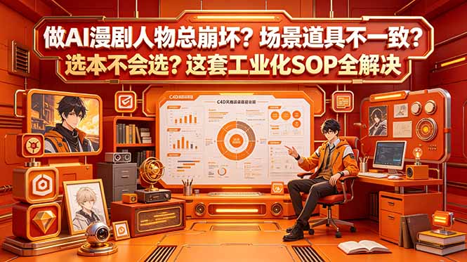 （18850期）做AI漫剧人物总崩坏？场景道具不一致？选本不会选？这套工业化SOP全解决 (更新)