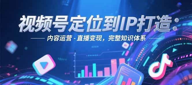 视频号定位到IP打造：账号搭建-内容运营-直播变现，完整知识体系