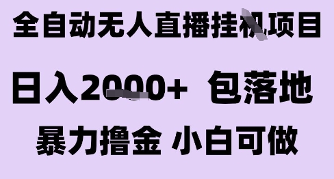 最新全自动抖音无人直播挂G项目，日入2k+ 包落地暴力撸金，小白可做