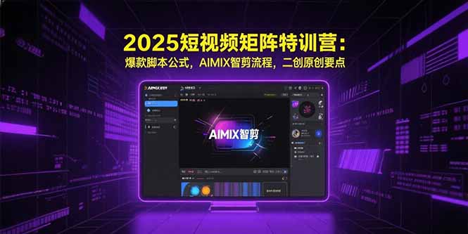 （15475期）2025短视频矩阵特训营：爆款脚本公式，AIMIX智剪流程，二创原创要点