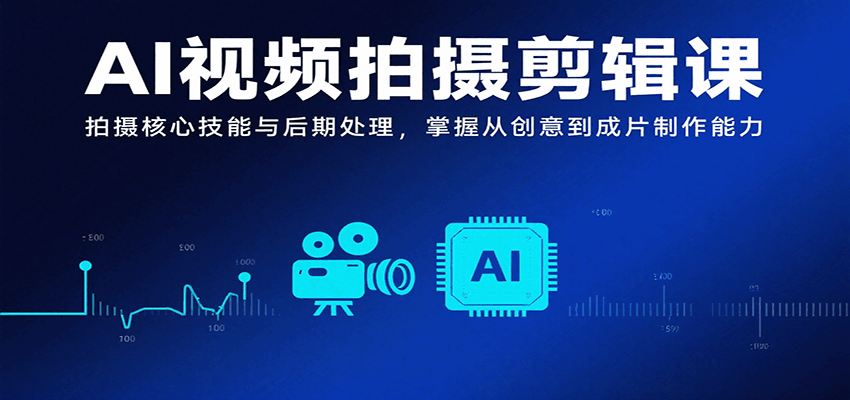 AI视频拍摄剪辑课，拍摄核心技能与后期处理，掌握从创意到成片制作能力