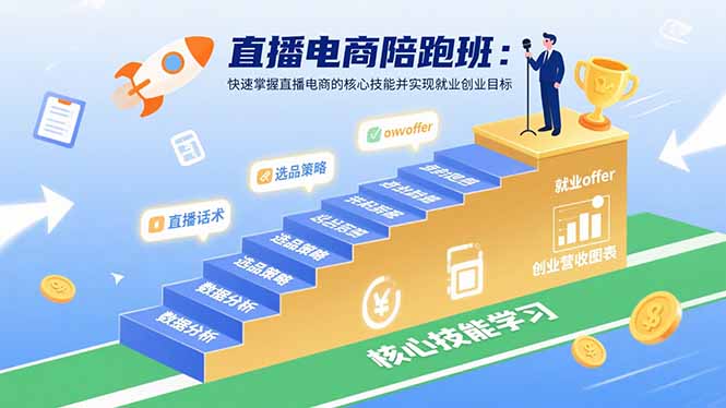 （15900期）直播电商陪跑班：快速掌握直播电商的核心技能并实现就业/创业目标