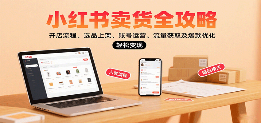 小红书卖货全攻略：开店流程、选品上架、账号运营、流量获取及爆款优化，轻松变现