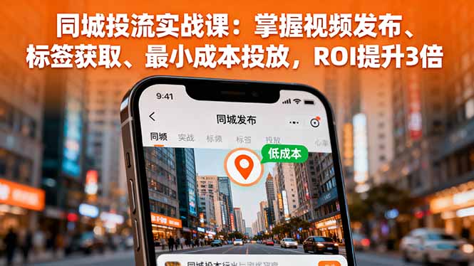 （16172期）同城投流实战课：掌握视频发布、标签获取、最小成本投放，ROI提升3倍
