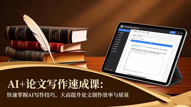 （16568期）AI+论文写作速成课：快速掌握AI写作技巧，大幅提升论文创作效率与质量