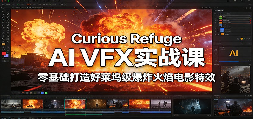 Curious Refuge AI VFX实战课，零基础打造好莱坞级爆炸火焰电影特效