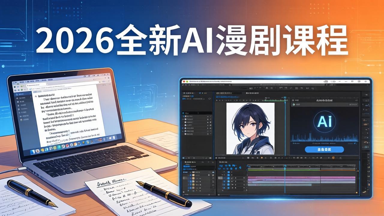 (17893期)2026全新AI漫剧课程:覆盖创作全链路,教你写作分镜剪辑配音一站式打造漫剧作品