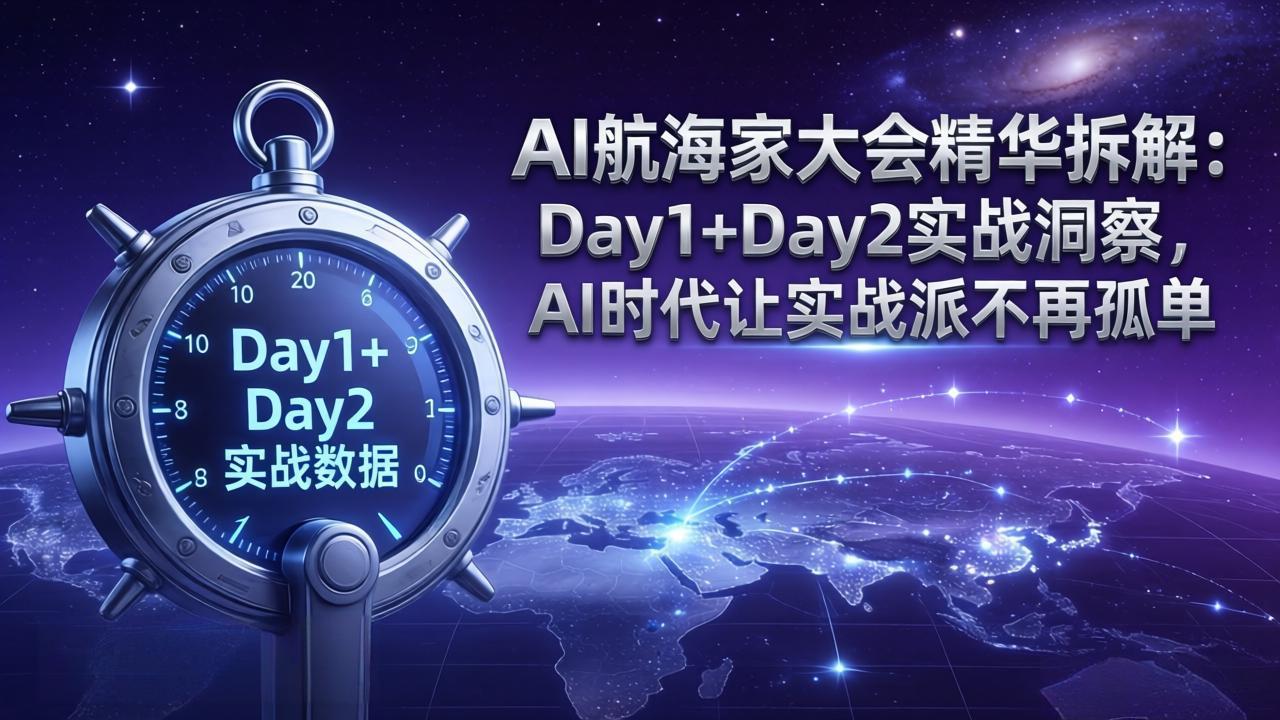 （17867期）AI航海家大会精华拆解：Day1+Day2实战洞察，AI时代让实战派不再孤单