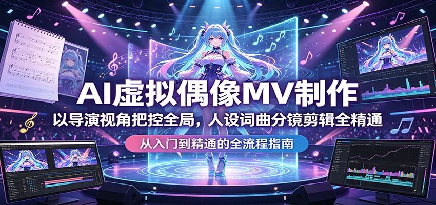 AI虚拟偶像MV制作：以导演视角把控全局，人设词曲分镜剪辑全精通