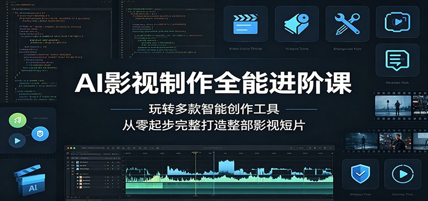 AI影视制作全能进阶课:玩转多款智能创作工具,从零起步完整打造整部影视短片