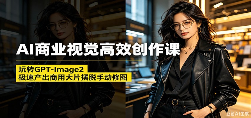 AI商业视觉高效创作课:玩转GPT-Image2,极速产出商用大片摆脱手动修图