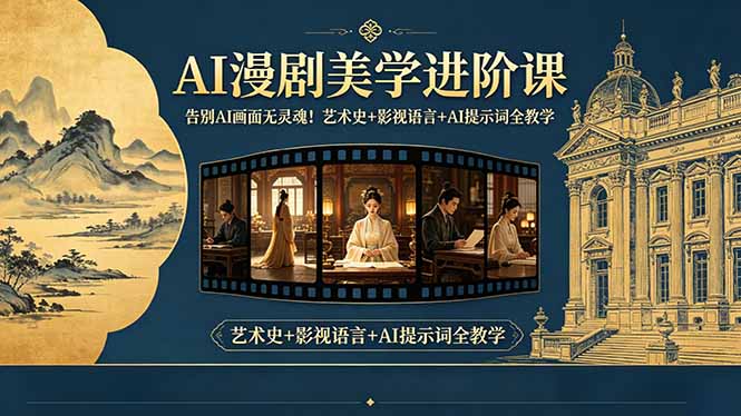 （18480期）告别AI画面无灵魂！AI漫剧美学进阶课，艺术史+影视语言+AI提示词全教学