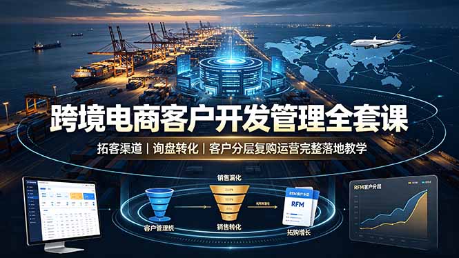 (19274期)跨境电商客户开发管理全套课·拓客渠道|询盘转化|客户分层复购运营完整落地教学