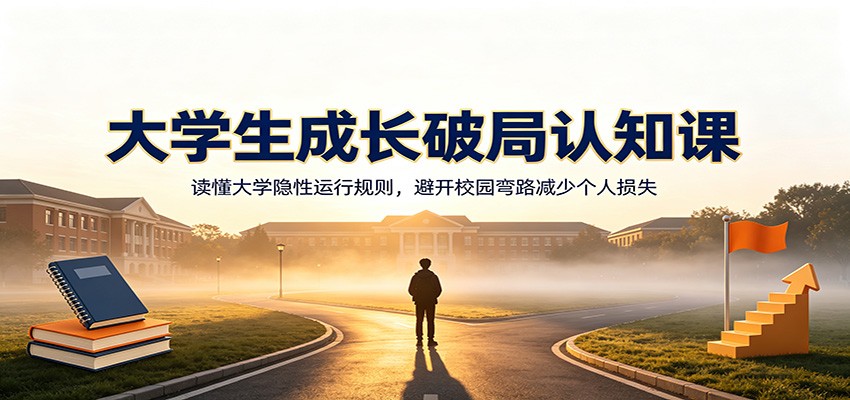 大学生成长破局认知课:读懂大学隐性运行规则,避开校园弯路减少个人损失