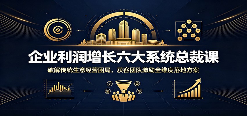 企业利润增长六大系统总裁课:破解传统生意经营困局,获客团队激励全维度落地方案