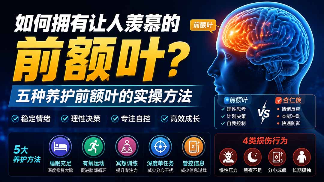 （19805期）付费文章：如何拥有让人羡慕的前额叶？五种养护前额叶的实操方法