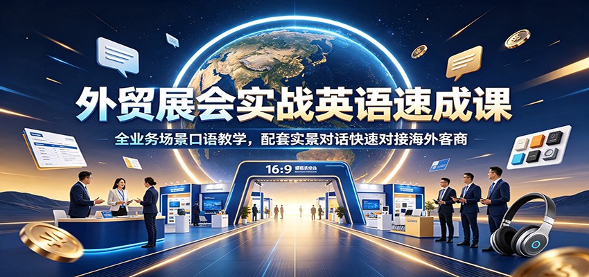 外贸展会实战英语速成课:全业务场景口语教学,配套实景对话快速对接海外客商