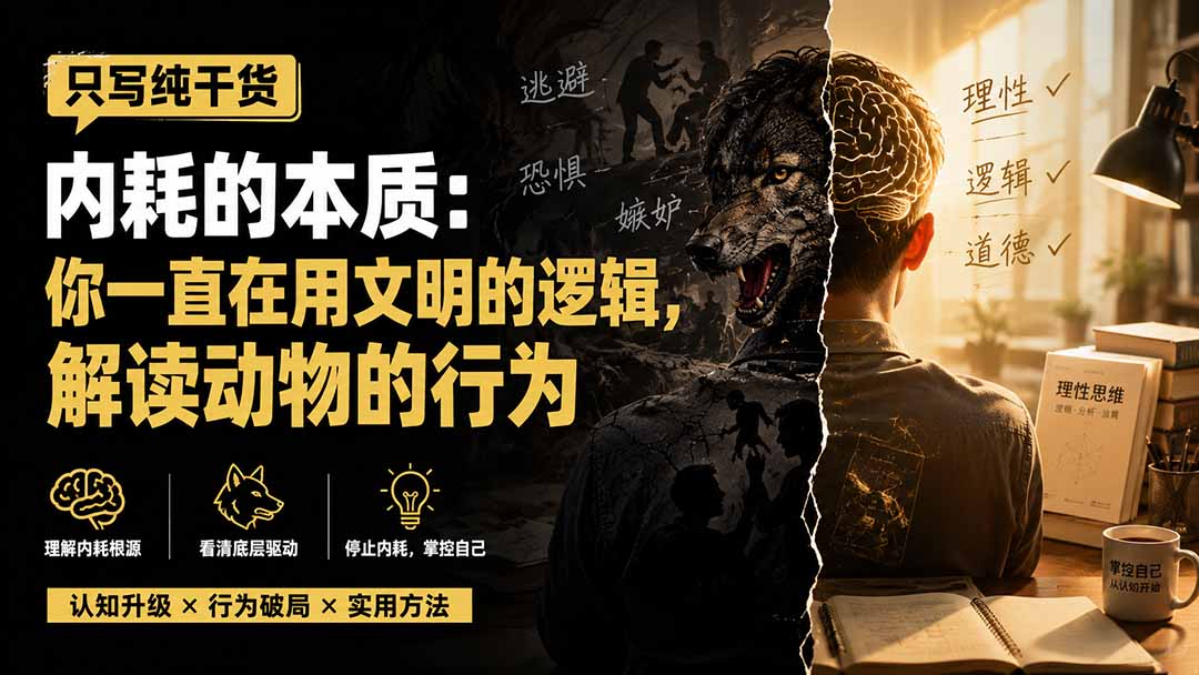 (19849期)付费文章:只写纯干货-内耗的本质:你一直在用文明的逻辑,解读动物的行为