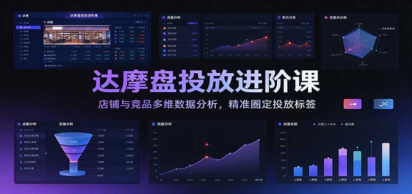 达摩盘投放进阶课:店铺与竞品多维数据分析,精准圈定投放标签
